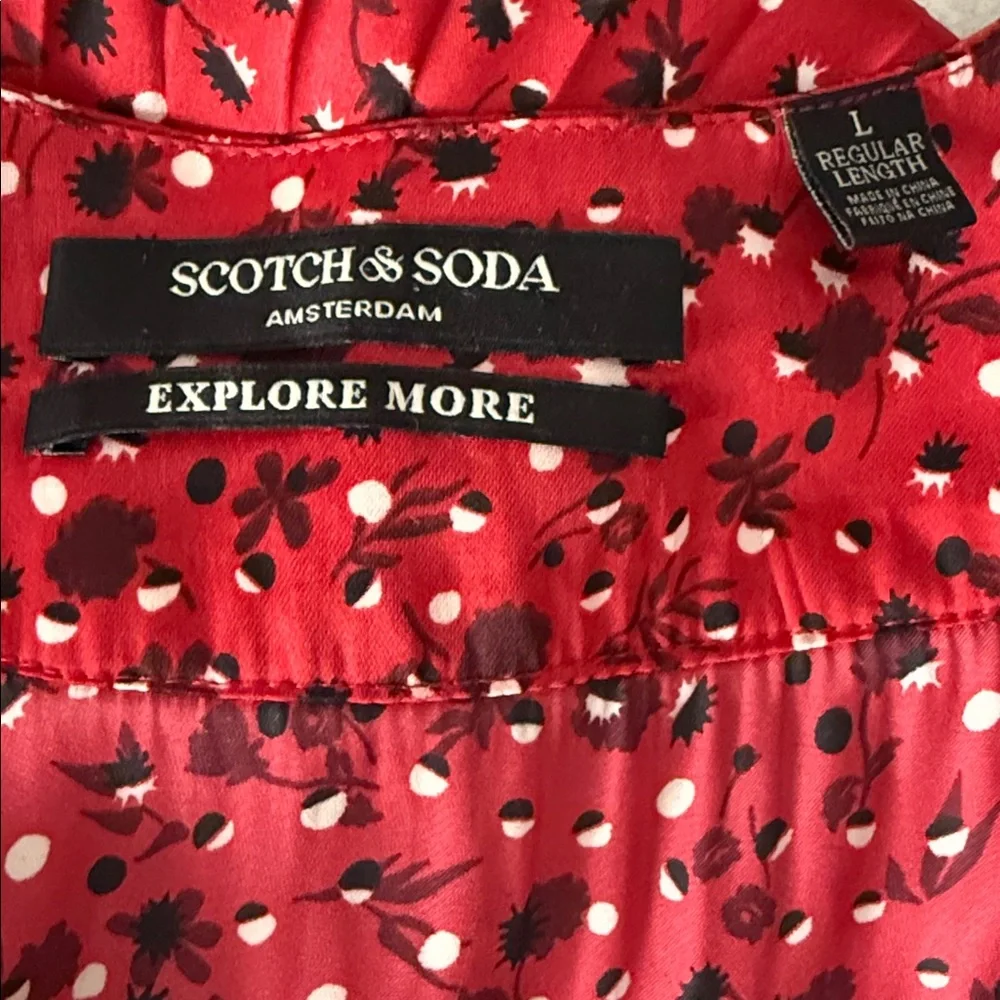 Scotch & Soda Anthropologie Rouge Red Floral Print pleated maxi Dress NWT $220